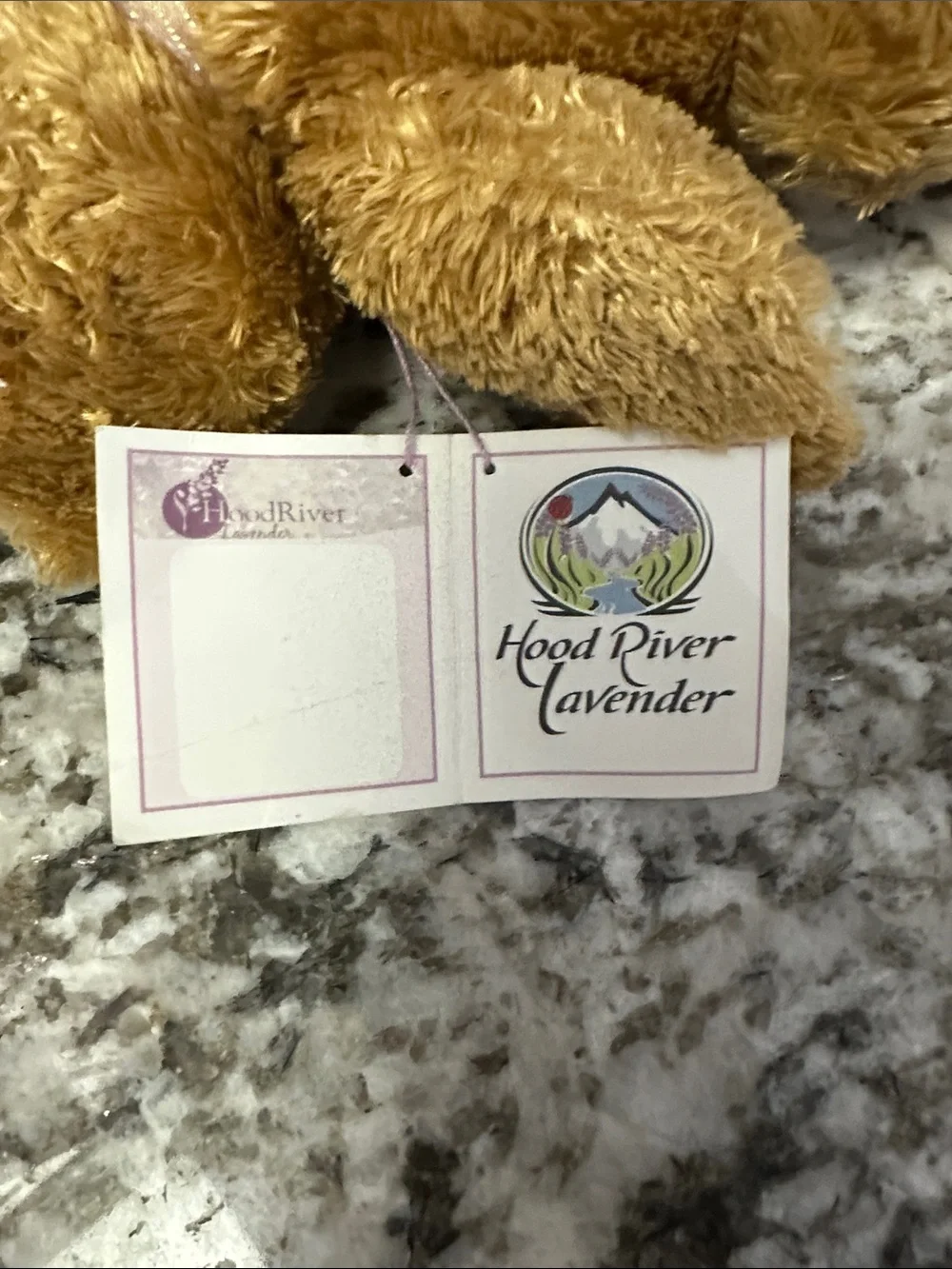 Plush Teddy Bear with Embroidered Flowers and Organic Lavender.